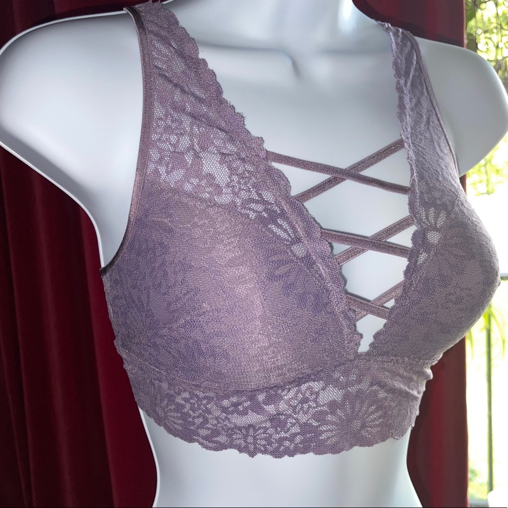 PINK Victorias Secret Lace Purple Bralette Bra Top